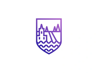 Logo | Tourism office 🏰 brand city escutcheon flat gradient illustration julie charrier logo minimal purple sketchapp ui vector visual