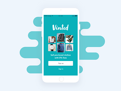 App | Vinted Redesign Concept 👕 app clothes homepage illustration julie charrier minimal sketchapp ui ux vinted