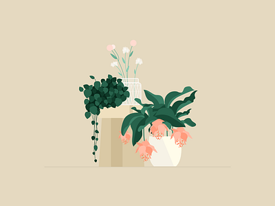 Illustration | Flowers 🌺 decoration flat flowers garden illustration julie charrier minimal nature plants sketchapp vector