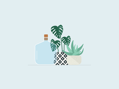 Illustration | Plants and vases 🌿 flat flower green illustration julie charrier leaf minimal nature plants pot sketchapp ui vase vector