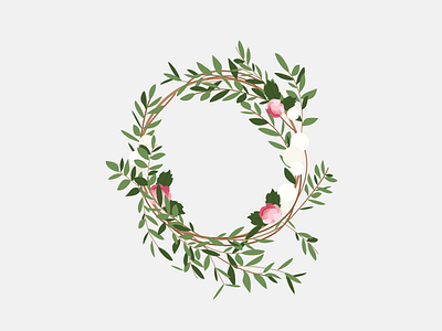 Illustration | Crown of flowers 💐 crown flower illustration julie charrier leaf minimal sketchapp ui vector