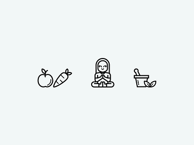 Icons | Yoga retreat 🙏🏼 flat health healthy icon icons illustration julie charrier minimal sketchapp ui vector wellbeing yoga