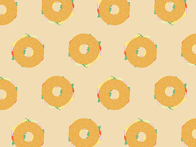 Illustration | Bagel pattern 🍔 bagel flat flat lay food illustration julie charrier minimal sketchapp ui vector