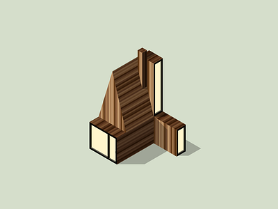 Illustration | Hut in the woods 🌲 architecture cabin house hut illustration isometric julie charrier minimal sketchapp ui vector