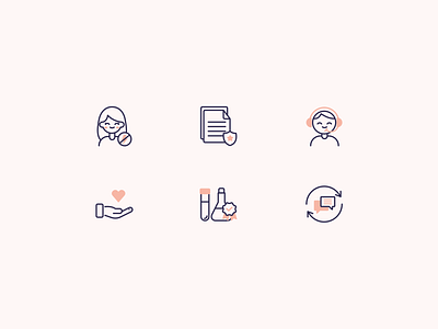 Icons | Health startup - Part 01 💊 flat health icon icons illustration julie charrier logo minimal pink sketchapp startup ui vector wellbeing wellness
