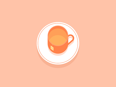 Illustration | Cup of tea ☕️ cup cup of tea drink illustration julie charrier minimal pink sketchapp tea ui vector