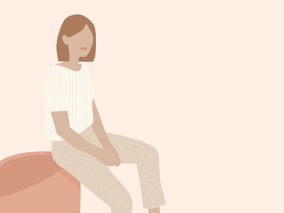 Illustration | The sitting girl flat girl illustration julie charrier minimal pastel sitting ui vector woman