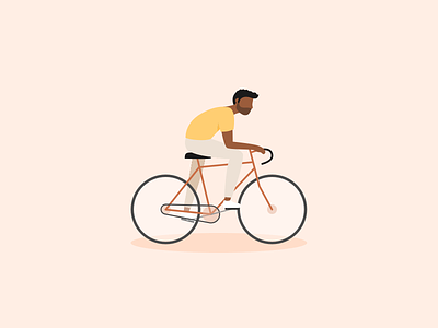 Illustration | Biking man 🚴🏾‍♂️ bike drawthisinyourstyle flat illustration julie charrier man minimal sketchapp ui vector
