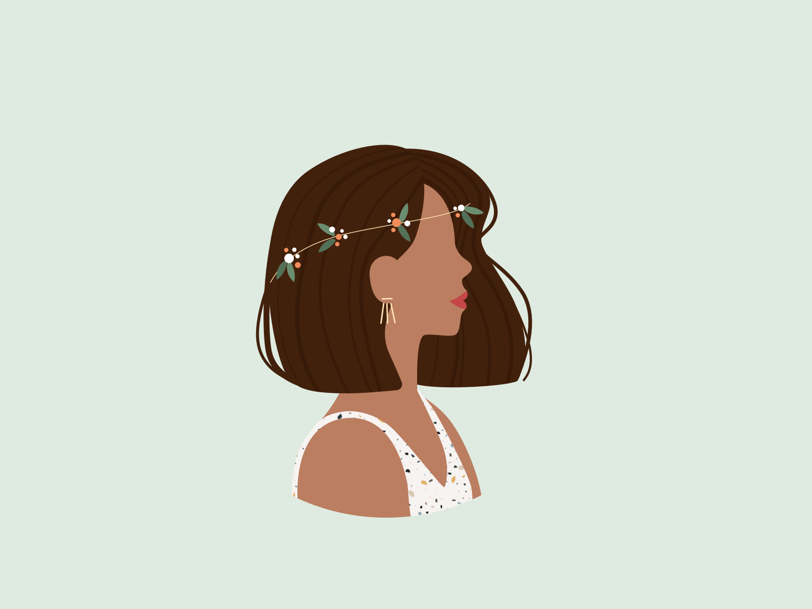 Illustration Girl with a flower crown 🌸 by Julie Charrier on Dribbble