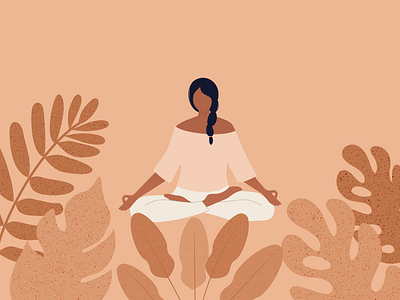 Illustration | Yoga girl 🧘🏽 flat illustration julie charrier meditation minimal sketchapp vector yoga girl yoga illustration yoggie