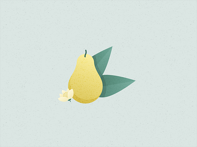 Illustration | Pear 🍐 flat food food illustration fruit illustration julie charrier minimal pear sketchapp vector vegan veggie