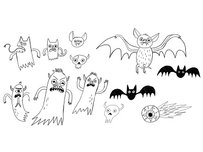 Monsters 1 childrens book childrens illustration cute drawing cute illustration illustration spooky cute spooky illustration