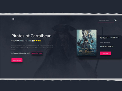 Tickets Page for  Pirates Of The Caribbean