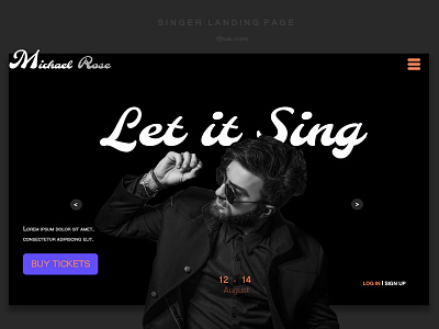Singer Landing Page buy landing page singer tickets ui