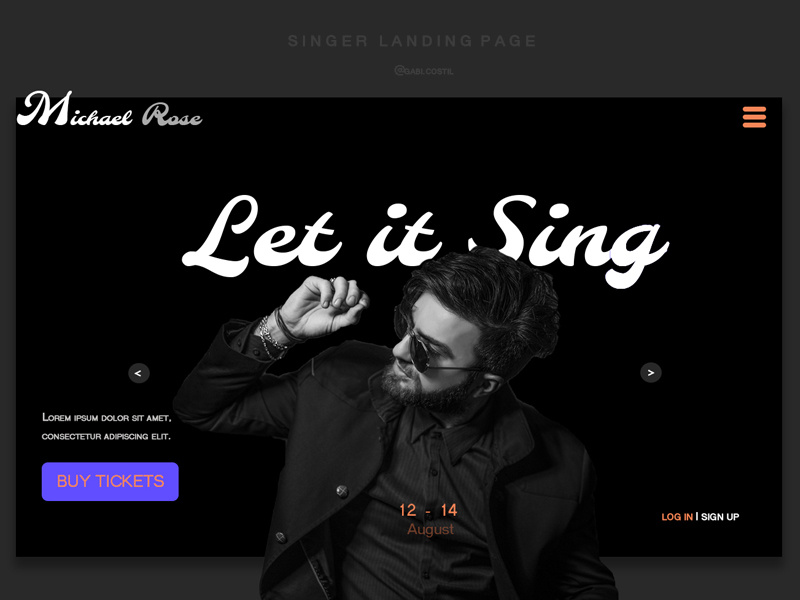 Singer Landing Page by Costil Gabi on Dribbble