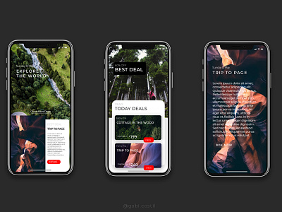 Travel App Ui app design forest iphone travel ui