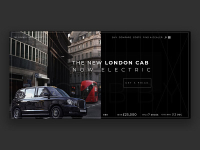London Cab Landing Page cab daily electric car elegant london ui ui ux ui design web webdesing
