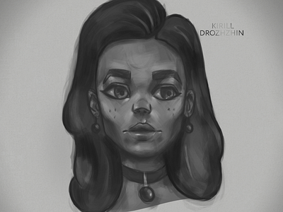 Black and white girl portrait