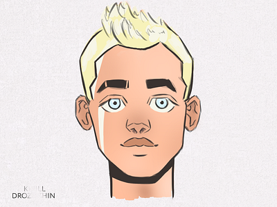 Boy with fair hair design flat icon illustration logo photoshop