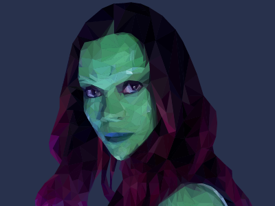 Gamora guardians of the galaxy low poly