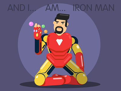 AND I... AM... IRON MAN avengers design endgame flat icon illustration illustrator infinity gauntlet ironman logo tonystark vector