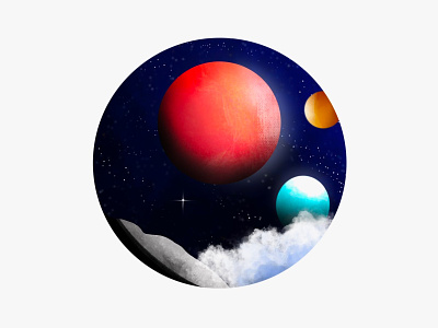 Ground control galaxy illustration illustrator outer space planets procreate sketch space texture