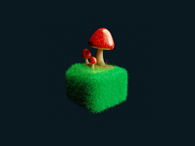 Mushroom Island 3d illustration 3d render blender illustration island mushroom