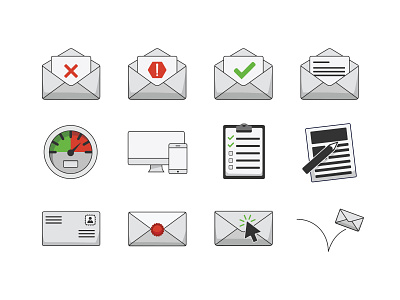 Email Icon Set icon set icons illustrator