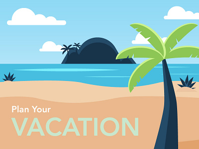 Island Getaway beach illustrator island palm tree sand vacation
