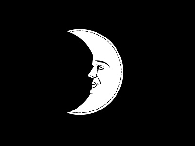 To the Moon and Back black and white illustration lines moon simple