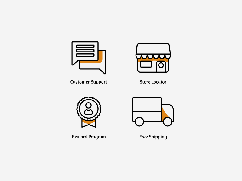 Ecommerce Icon Set chat customer support free shipping icons illustrator reward program store store icon vector