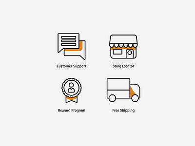 Ecommerce Icon Set chat customer support free shipping icons illustrator reward program store store icon vector