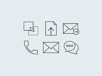 Simple Icon Set call drag and drop email icons phone send upload