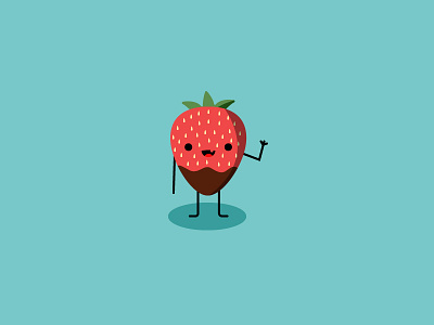 Hi! character cute fruit illustration strawberry