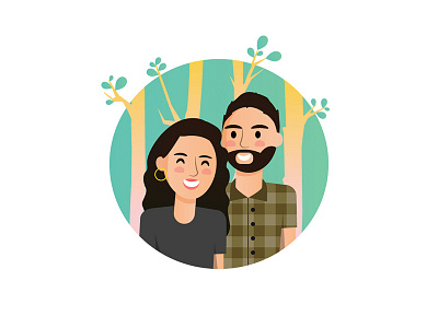 Happy Couple character couple design illustration illustrator man woman