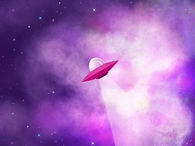 Out There illustration nebula outer space procreate sketch space stars ufo