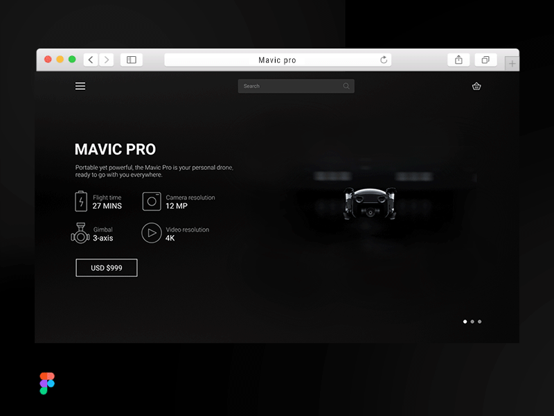 Dji mavic pro design figma landing mavic pro ui ux web