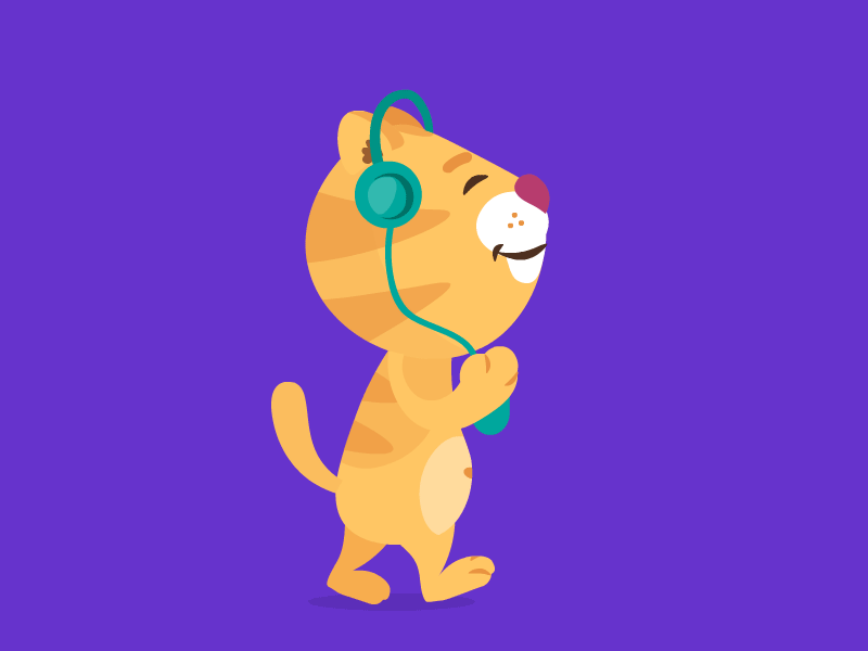 felino animation cat dance music walk