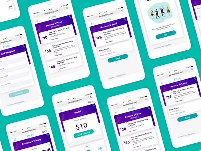 Oky UI app design mobile ui send money ui