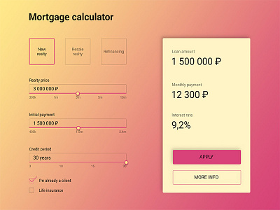 Mortgage Calculator (Daily UI #004) 004 calculator dailyui desktop calculator mortgage calculator ui ui challenge ux