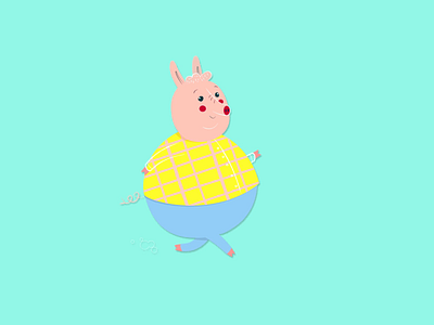 Running pig 2d animation after effects character