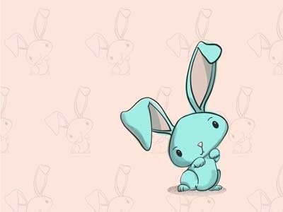 Blue Bunny arrin l bunny dakk at etsy digital art easter illustration pencil rabbit