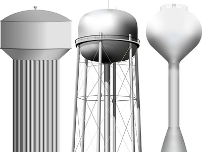 Water Towers adobe illustrator drawing factory talk view se illustration illustration art managment scada water tower water treatment