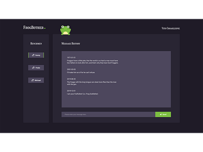 FrogBother Chat Application Mockup + Development