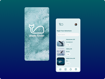 Whale Finder Mobile App Concept concept figma mobile app whale whale finder