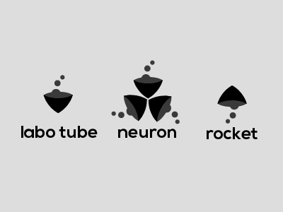 Muuklabsexplication idea labo tube logo neuron rocket