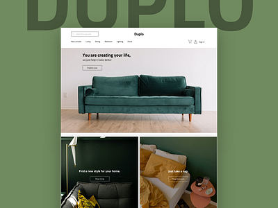 Duplo - online furniture store commerce design flat furniture graphic home page logo minimal minimalism simple store typogaphy ui ux web white
