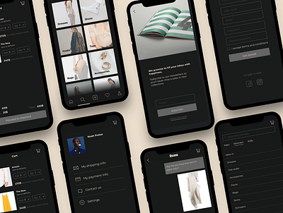Osmo eCommerce Ui kit app chat dark theme design ecommerce flat graphic ios minimal product register shop social subscribe typography ui ui8 ux walkthrough web