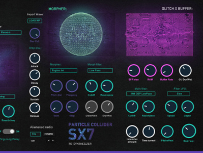 Particle Collider SX7 synthesizer VSTi for Win dj djs graphics knobs music musician product design programming software sound design sounds soundwave ui vst effect vst plugin waveform