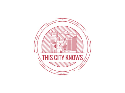 This city knows logo oneline stamp